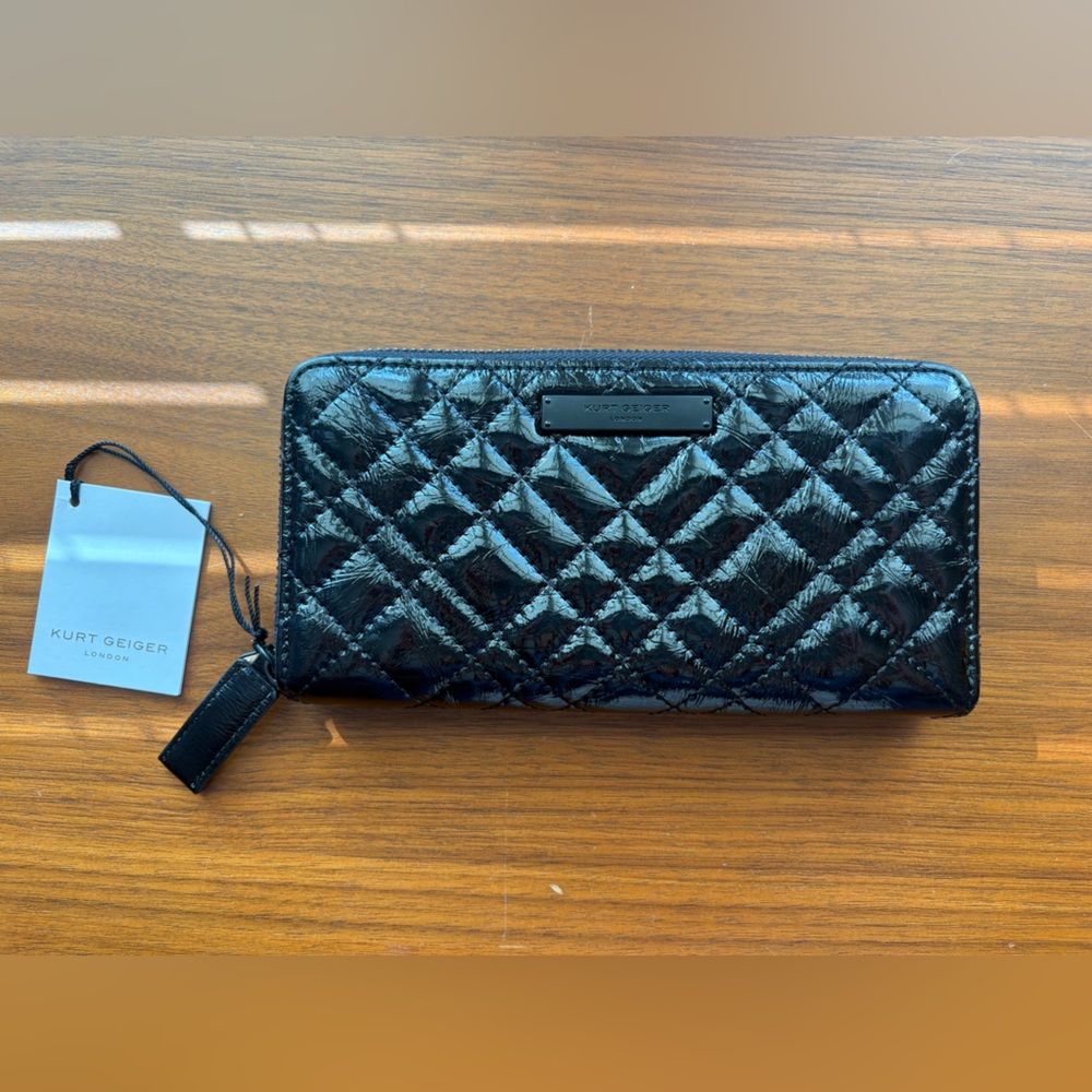 Kurt Geiger Black Quilted Leather Wallet